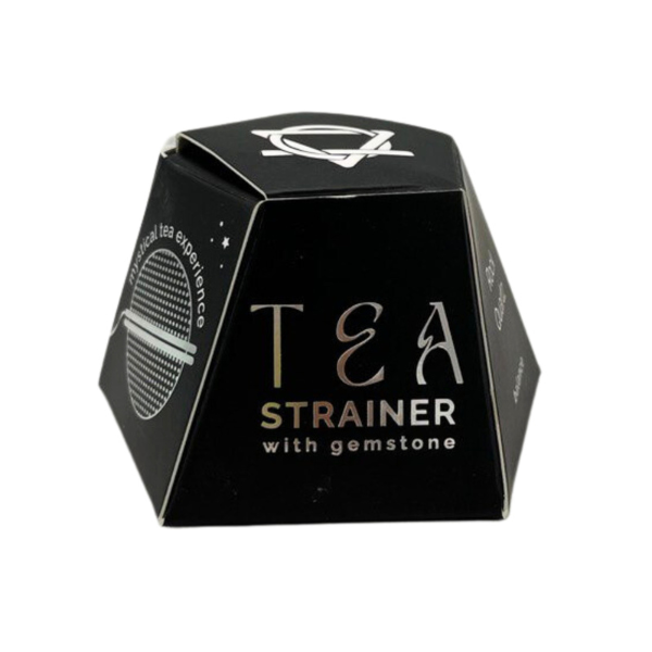 Colador de té con piedra de cuarzo roca natural